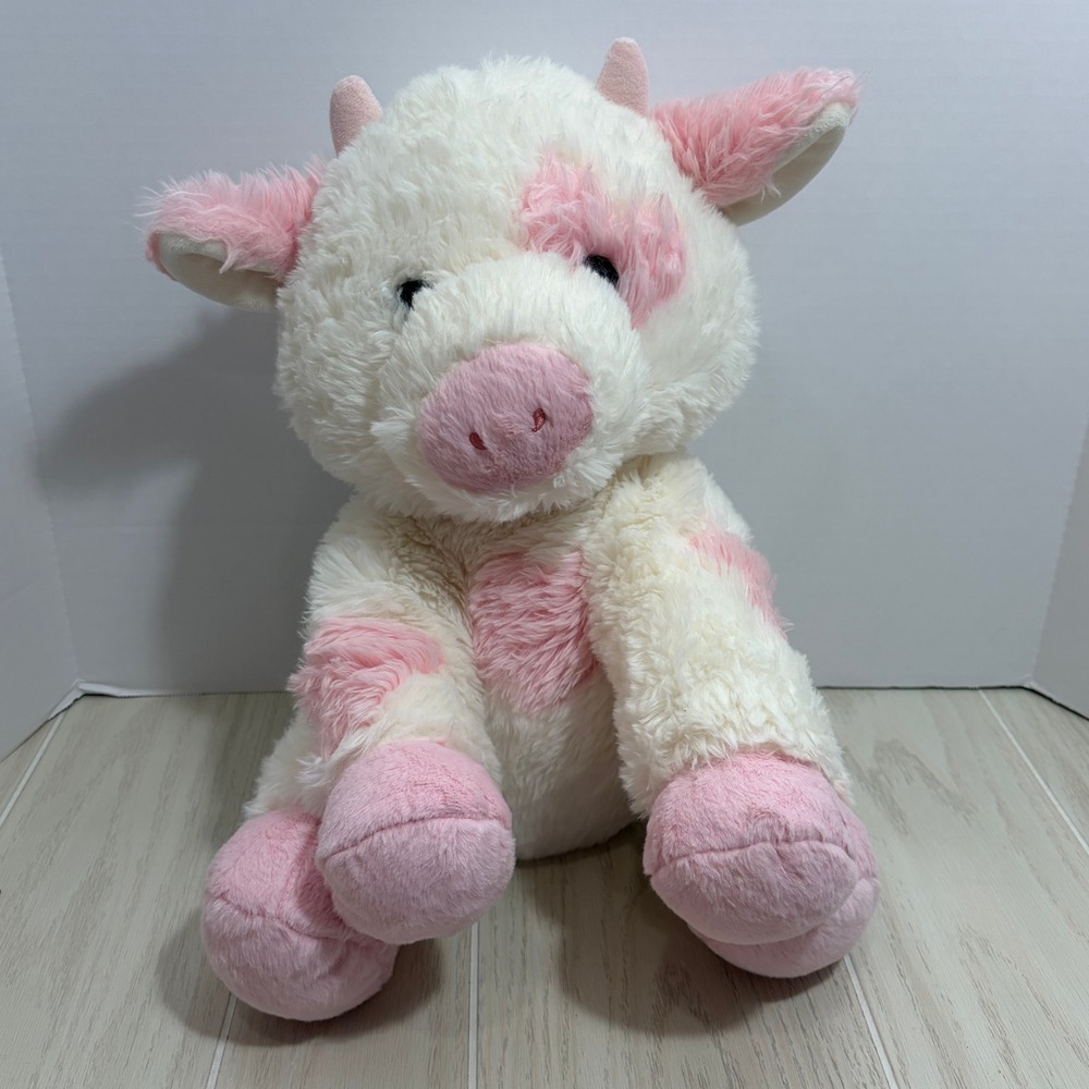 Walgreens Plush Cow 14in Pink White Spotted Stuffed Animal Toy
